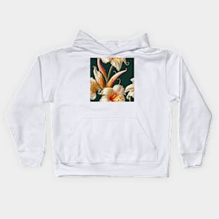 Vintage Abstract Floral Design Kids Hoodie